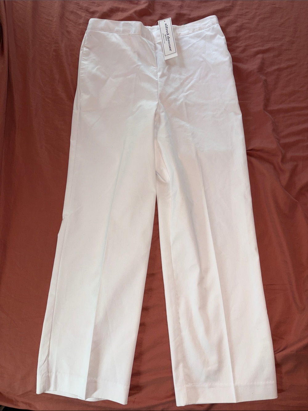 Alfred Dunner White Women's Straight Leg Chinos